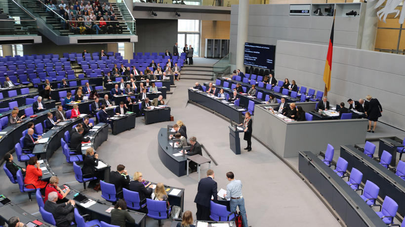 Die Grünen-Abgeordnete Britta Haßelmann spricht im Plenum des Deutschen Bundestags. - Bild: zwd