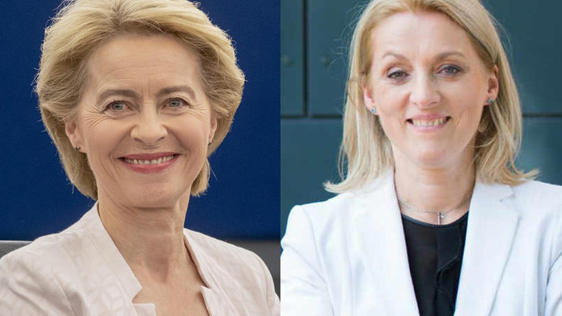 Neue Kommissionspräsidentin Ursula von der Leyen (Bild: wikimedia.org) und die neue Vorsitzende des Frauen- und Gleichstellungsausschusses des EU-Parlaments (Bild: meineabgeordneten.at)