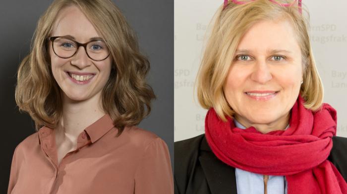 Eva Letternbauer, frauenpolitische Sprecherin der Grünen-Fraktion Bayern, links (Bild: Stefan M. Prager) und Dr. Simone Strohmayr, frauenpolitische Sprecherin und stellvertretende Fraktionsvorsitzende der SPD-Fraktion Bayern (Bild: bayernspd-landtag.de)