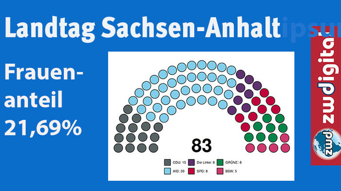 Nur 18 Frauen, aber 65 M&auml;nner ziehen in den neuen Landtag von Sachsen-Anhalt ein
