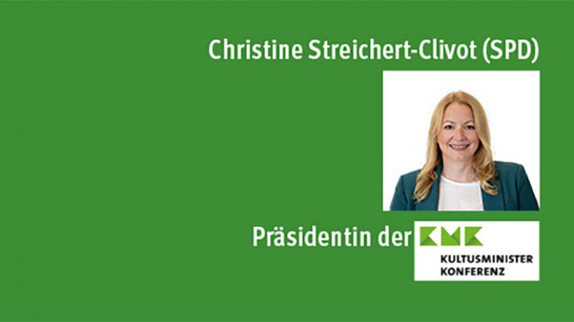 KMK-Präsidentin Christine Streichert-Clivot (BildQ:  KMK/MBK Saarland, Foto Holger Kiefer)
