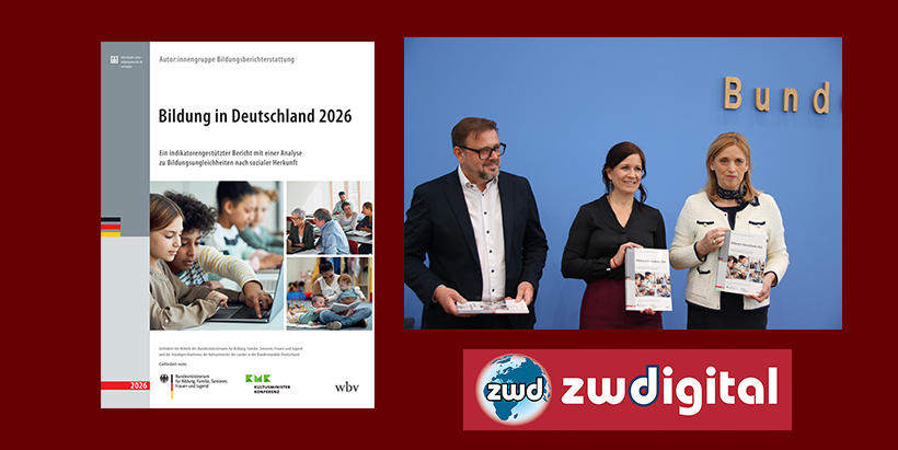 Der 11. Nationale Bildungsbericht wurde gemeinsam von Kai Maaz (DIPF) und Bundesministerin Karin Prien sowie der Berliner Senatorin Katharina Günther-Wünsch vorgestellt