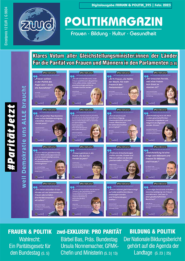 Titelcover Digitalausgabe 395 FRAUEN & POLITIK